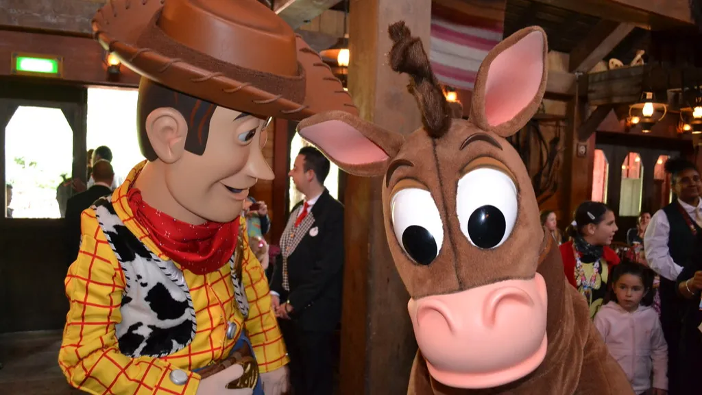 Вуди и конь Яблочко в Cowboy Barbecue Диснейленд Париж Вуди и конь Яблочко в Cowboy Barbecue