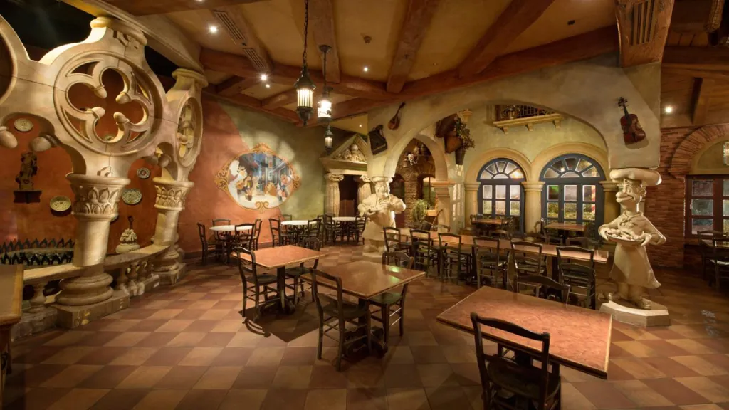 Интерьер кафе Pizzeria Bella Notte Диснейленд Париж Интерьер кафе Pizzeria Bella Notte