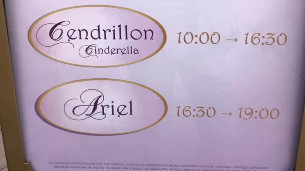 Информационный стенд с именем Принцесс Диснейленд Париж Princess Pavilion Информационный стенд с именем Принцесс