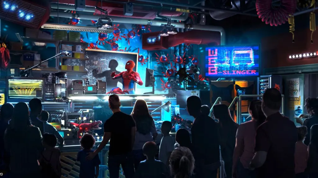 Питер Паркер в своей лаборатории Диснейленд Париж Аттракцион Spiderman W.E.B. Adventure Питер Паркер в своей лаборатории