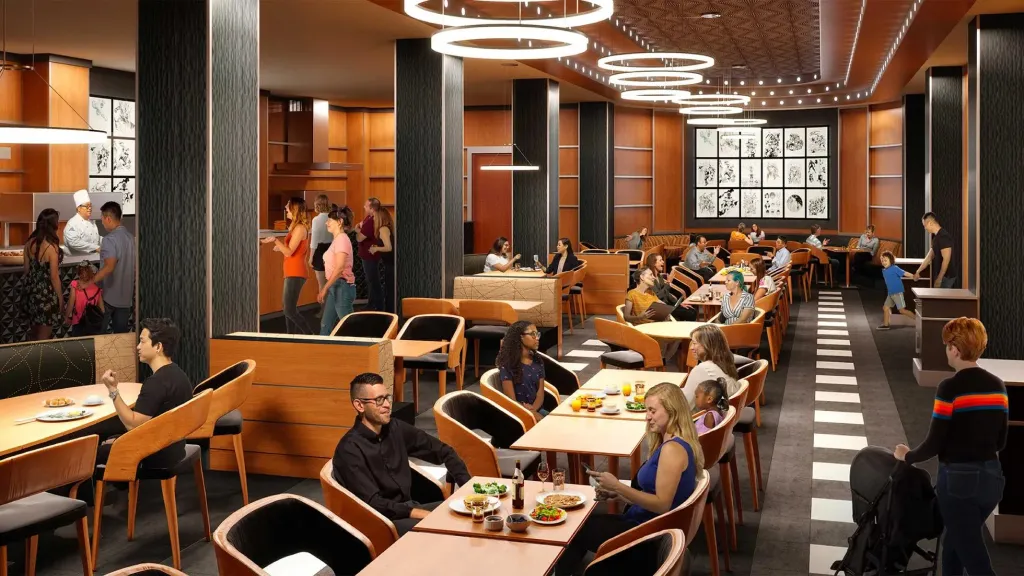 Ресторан Downtown Restaurant Диснейленд Париж шведский стол Ресторан Downtown Restaurant